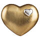 Urna cinerária Val Gardena madeira de tília "Cuore oro" com inserto prateado s1