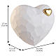 Urna tiglio Val Gardena Cuore bianco sfaccettato con cuoricino dorato s3
