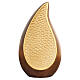 Lacrima cremation urn in burnished two-tone limewood, Val Gardena s1
