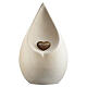Lacrima cremation urn in limewood with burnished heart, Val Gardena s1