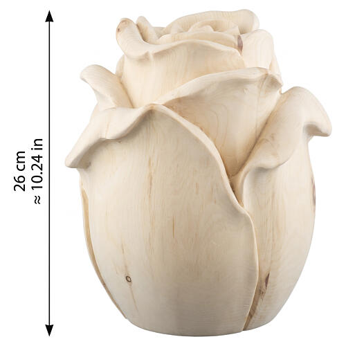 Val Gardena Swiss stone pine rose-shaped cremation urn "Rosa" 3