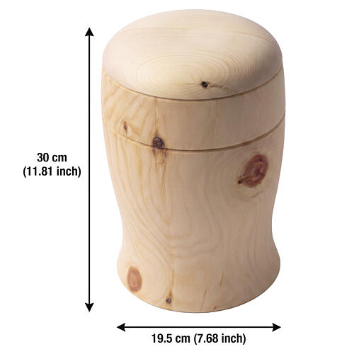 Val Gardena "Cielo" cremation urn in Swiss stone pine wood 3