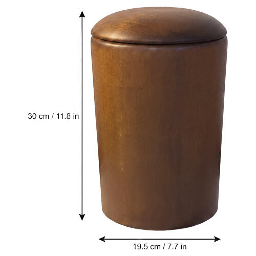Val Gardena cylindrical urn in burnished limewood, from the Speranza range 3