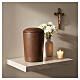 Urne cylindrique Val Gardena en bois de tilleul bruni, gamme Speranza s2