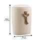 Limewood cremation urn, Val Gardena "Speranza" line, with burnished cross s3