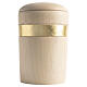 Speranza line cinerary urn in limewood with gold band, Val Gardena s1