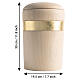 Speranza line cinerary urn in limewood with gold band, Val Gardena s3