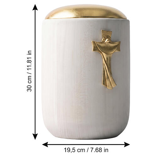 Urna cinerária linha Luce em madeira de tília com decoração dourada Val Gardena 3