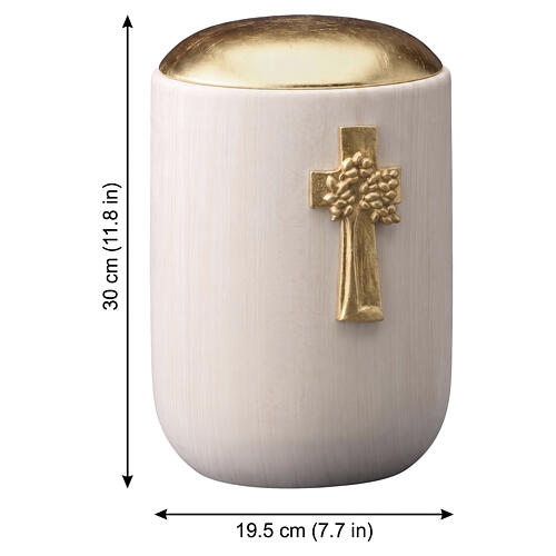 Urna legno tiglio Val Gardena linea Luce Albero della Vita oro 3