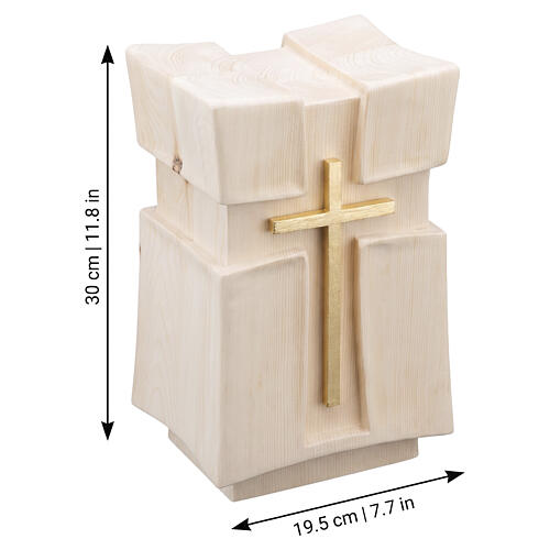 Urna linea Croce legno cirmolo Val Gardena 3