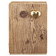 Silenzio line larch wood cremation urn, Val Gardena, with gold-finish heart s1