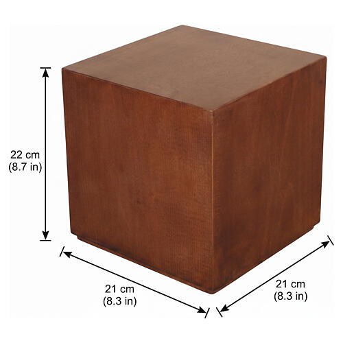 Val Gardena "Cubo" urn in burnished limewood 3