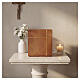 Cube Cremation Urn with Gold Cross in Burnished Val Gardena Basswood s2