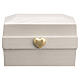 Keepsake cremation urn with gilded heart, Memory line, Val Gardena fir wood s1