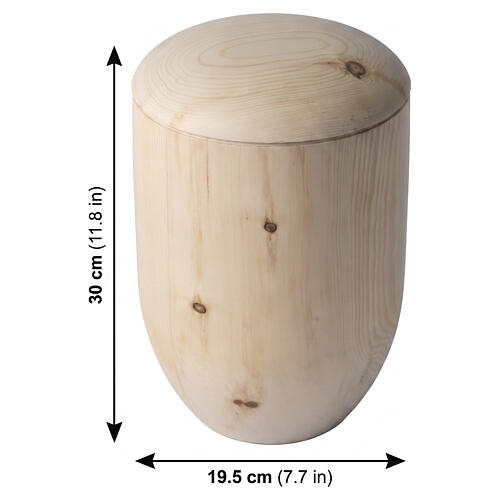 Val Gardena Swiss stone pine cremation urn, Pace line 3
