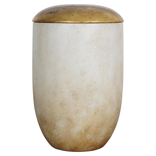 Linden Wood Cremation Urn Pace Line with 24 kt Gold Lid, Val Gardena 1