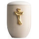 Val Gardena "Pace" line limewood cinerary urn with gilded crucifix s1