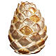 Urn Val Gardena Swiss pine wood "Pine Cone" with 24kt gold and silver decoration. s1
