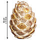 Urn Val Gardena Swiss pine wood "Pine Cone" with 24kt gold and silver decoration. s3