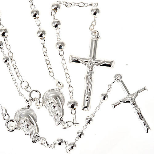 Rosary necklace in sterling silver 4-5mm 1
