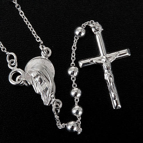 Rosary necklace in sterling silver 4-5mm 5