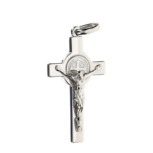 Croce San Benedetto Pendente  argento lucido 3