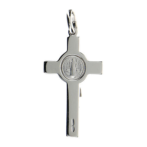 Croce San Benedetto Pendente  argento lucido 4