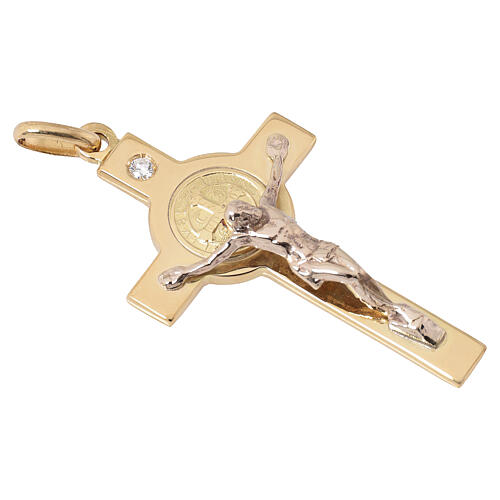 Saint Benedict cross 18K gold and diamond 5