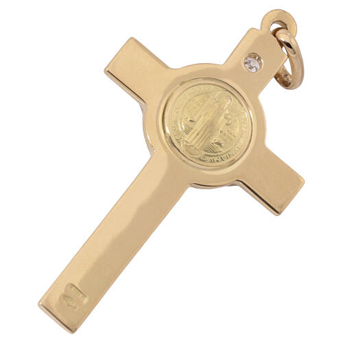 Saint Benedict cross 18K gold and diamond 6