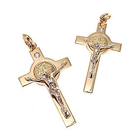 Pingentes, Cruzes, Broches, Correntes: Cruz São Bento pingente ouro e diamante Pingentes, Cruzes, Broches, Correntes: Cruz São Bento pingente ouro e diamante