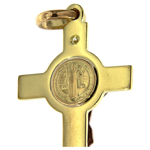Saint Benedict cross 18K gold and diamond 6
