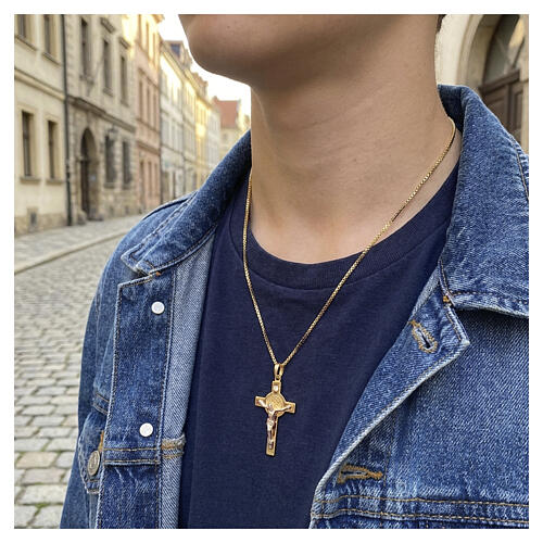 Saint Benedict cross 18K gold and diamond 4