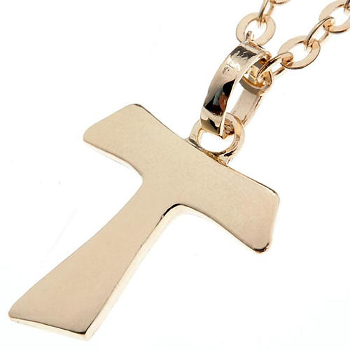 Tau cross gold 750/00 necklace - 1,40 gr 1