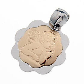 Pendentifs, croix et broches: Ange de Raffaello or 750/00 blanc et jaune