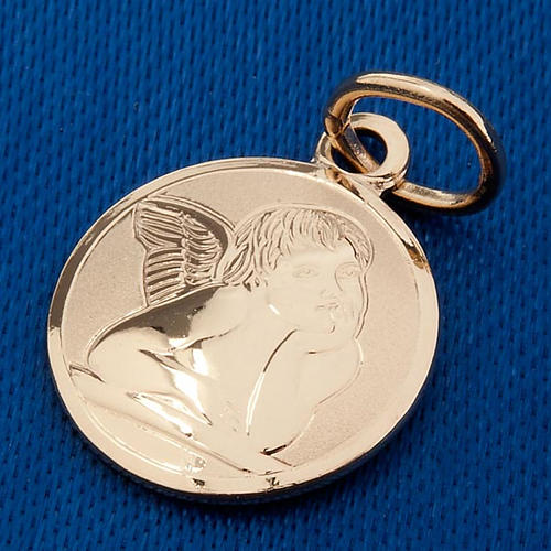 Anioł Raffaello medalik okrągły złoto 750/00 1g 3