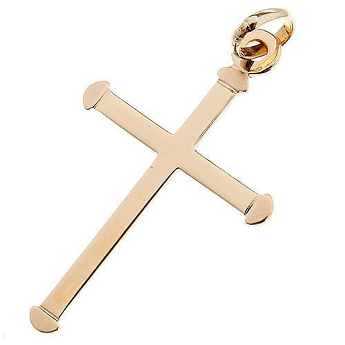 Gold rounded cross pendant - 0,70 gr 1