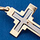 Pendentif croix or bicolore 750/00 carré 1.9 gr s3