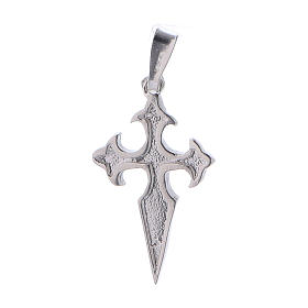 Pingente cruz São Tiago de Compostela prata 925