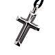 Croce Argento 925 bicolore laccio caucciù s1