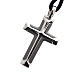 Two tone sterling silver cross pendant s1