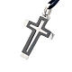Two tone sterling silver cross pendant s3