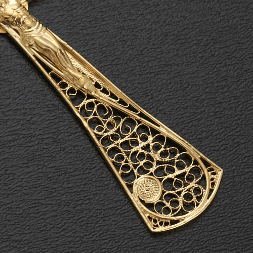 Croix pendentif filigrane d'argent 800 bain d'or 5,4 gr 6