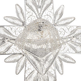 Cross pendant, 800 silver, flower decorations 32,9g