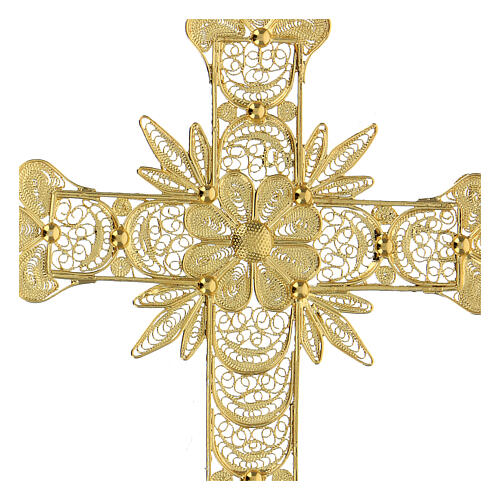 Croix pendentif filigrane argent 800 fleur 20,1 gr 2