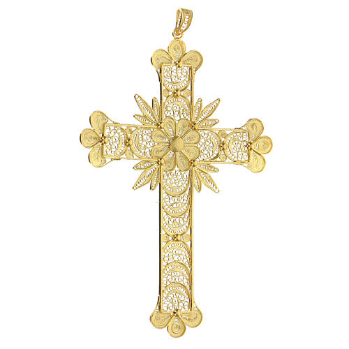 Croce pendente filigrana arg. 800 fiore - gr. 20,1 3
