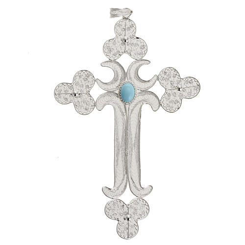 Pendente croce filigr. argento 800 - gr. 12.7 1