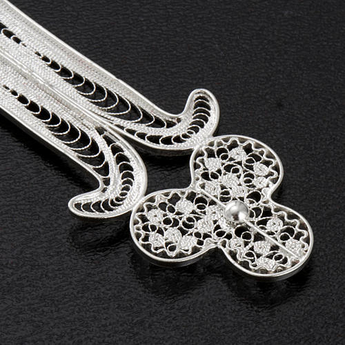 Pendente croce filigr. argento 800 - gr. 12.7 4