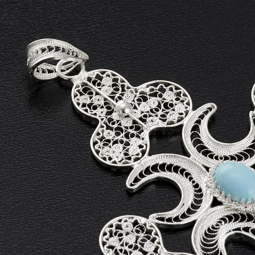 Pendente croce filigr. argento 800 - gr. 12.7 5