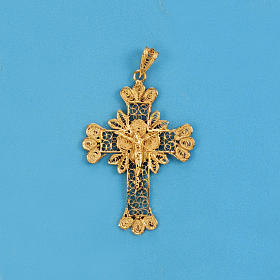 Pingentes, Cruzes, Broches, Correntes: Pingente cruz prata 800 filigrana banho ouro 3,5 g Pingentes, Cruzes, Broches, Correntes: Pingente cruz prata 800 filigrana banho ouro 3,5 g