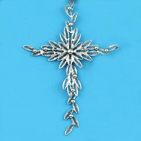 Pendente croce stilizzata filigrana argento 800 - 5,9 gr.